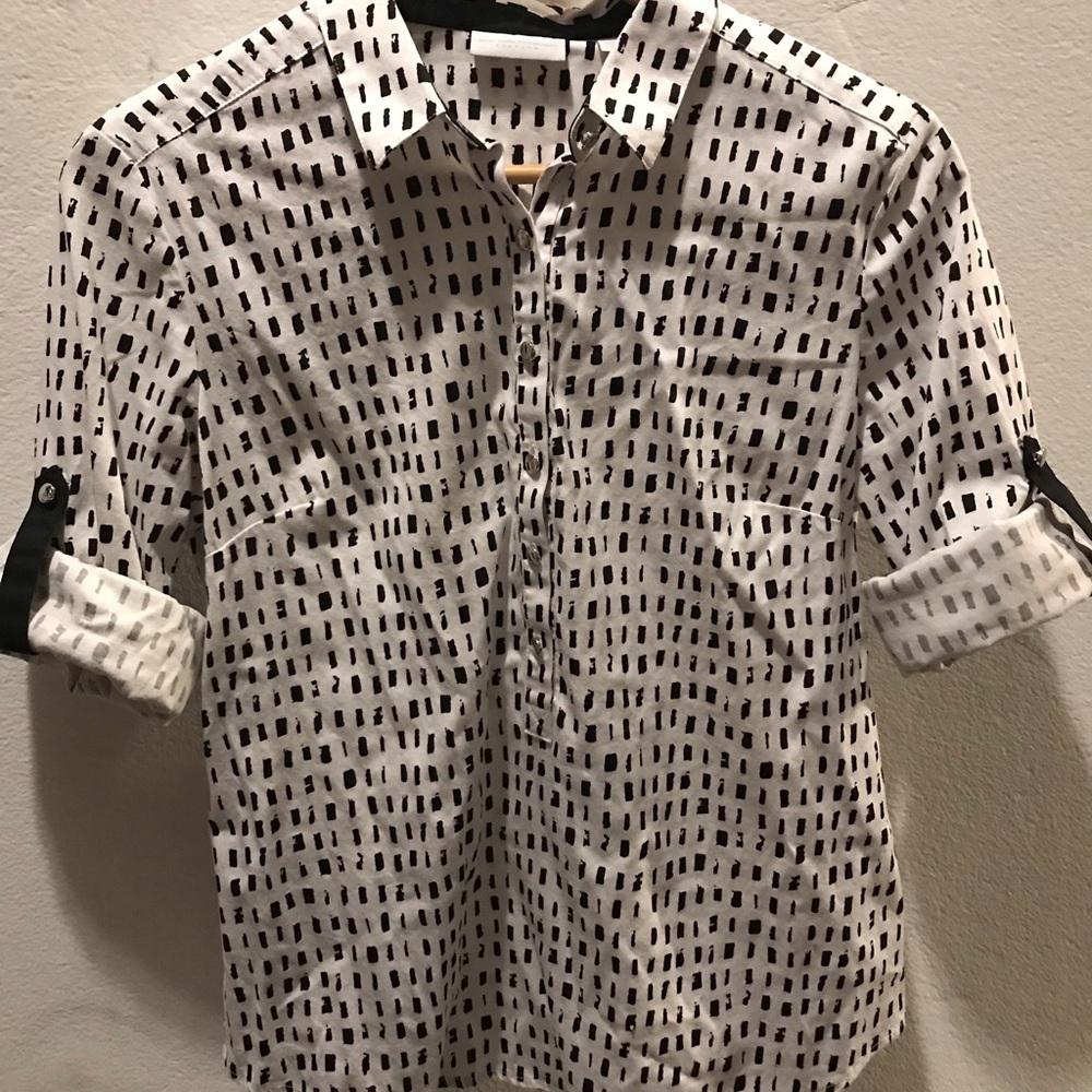 New York & Company white and black top